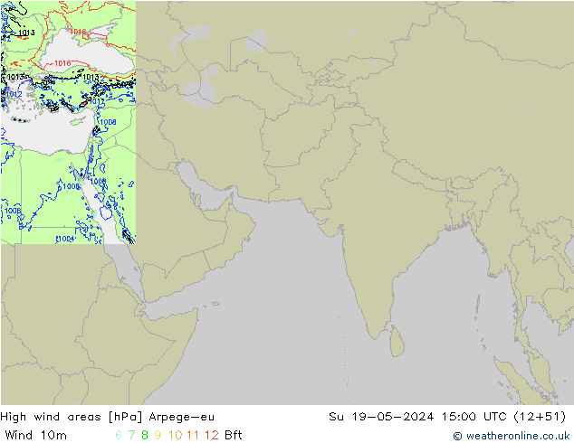 High wind areas Arpege-eu Su 19.05.2024 15 UTC