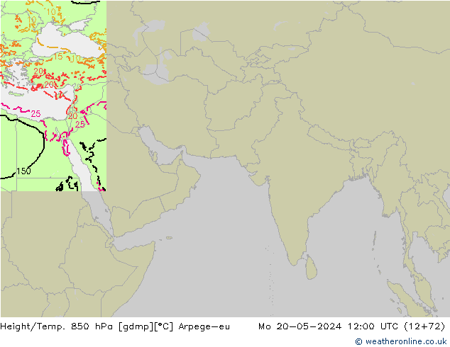 Height/Temp. 850 hPa Arpege-eu lun 20.05.2024 12 UTC