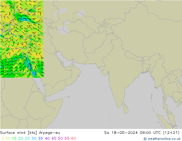 ветер 10 m Arpege-eu сб 18.05.2024 09 UTC