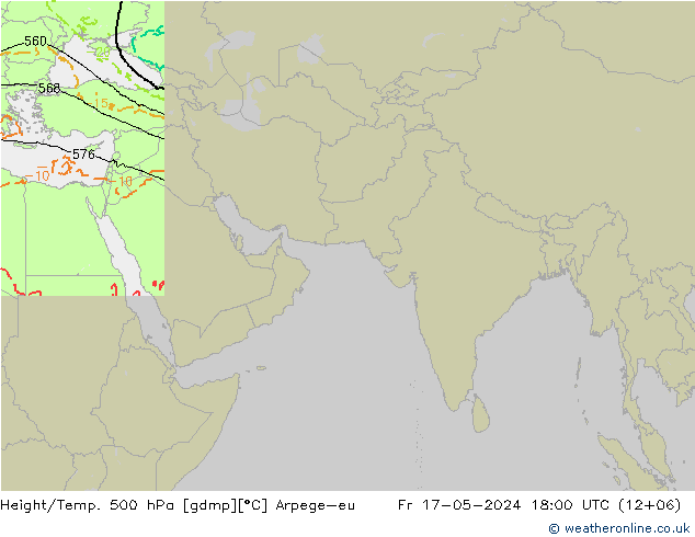 Height/Temp. 500 hPa Arpege-eu ven 17.05.2024 18 UTC