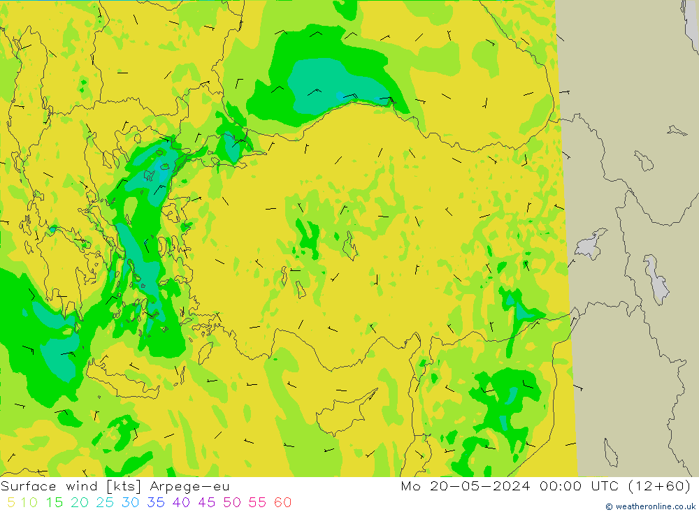  10 m Arpege-eu  20.05.2024 00 UTC