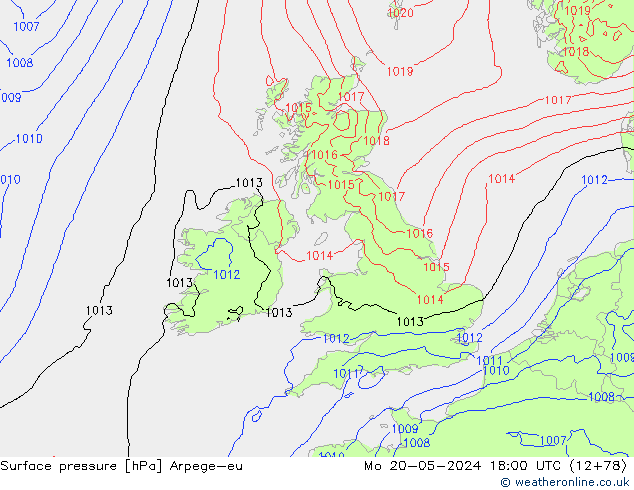 Bodendruck Arpege-eu Mo 20.05.2024 18 UTC