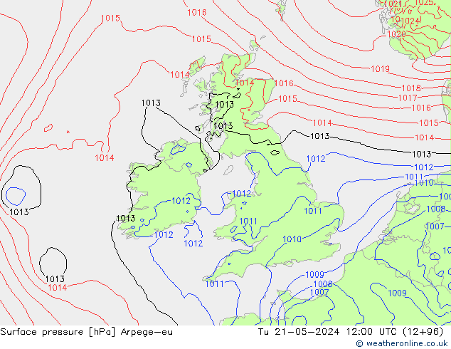 pressão do solo Arpege-eu Ter 21.05.2024 12 UTC