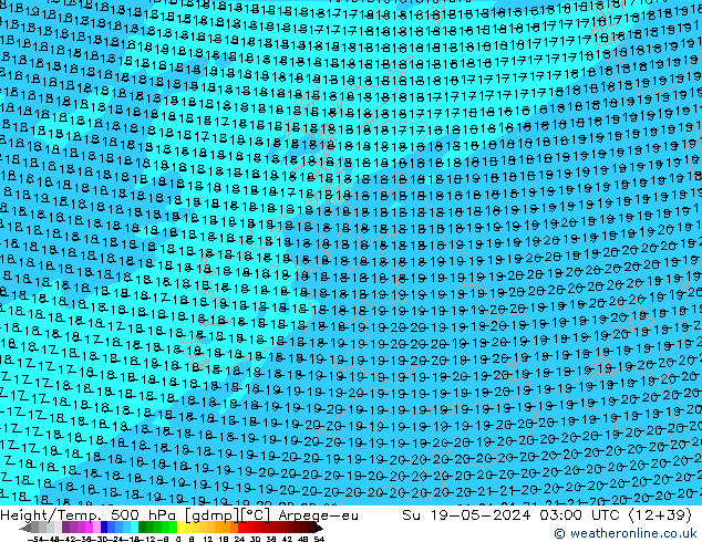 Géop./Temp. 500 hPa Arpege-eu dim 19.05.2024 03 UTC