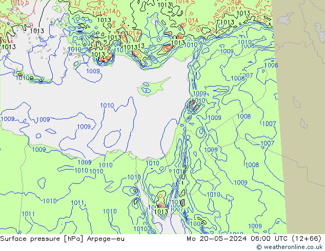 pressão do solo Arpege-eu Seg 20.05.2024 06 UTC