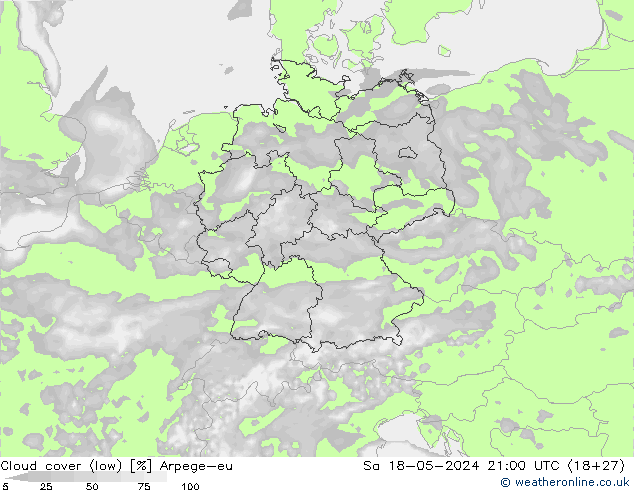 облака (низкий) Arpege-eu сб 18.05.2024 21 UTC