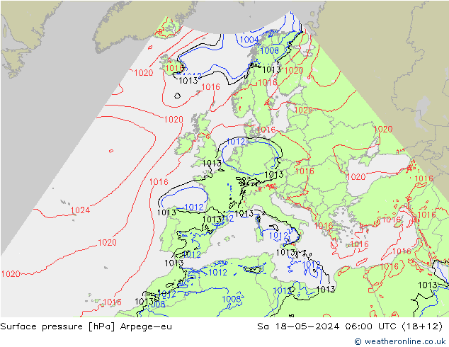 Luchtdruk (Grond) Arpege-eu za 18.05.2024 06 UTC