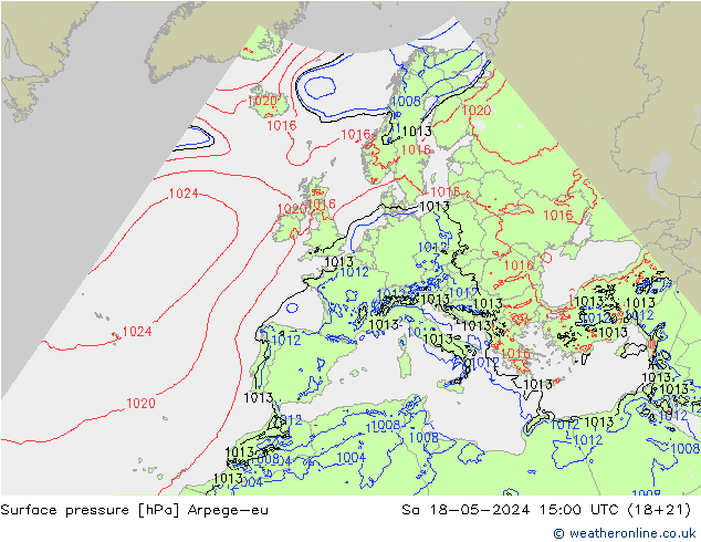 ciśnienie Arpege-eu so. 18.05.2024 15 UTC