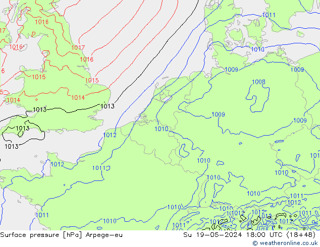 Yer basıncı Arpege-eu Paz 19.05.2024 18 UTC