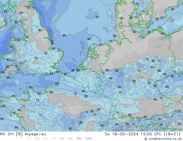 RH 2m Arpege-eu Sa 18.05.2024 15 UTC
