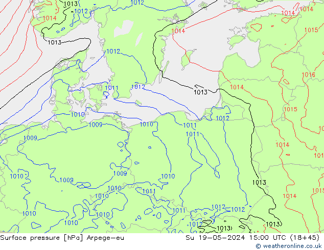 приземное давление Arpege-eu Вс 19.05.2024 15 UTC