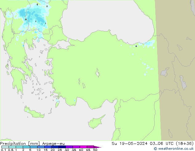 Yağış Arpege-eu Paz 19.05.2024 06 UTC