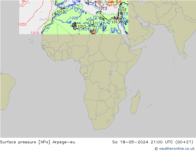 Luchtdruk (Grond) Arpege-eu za 18.05.2024 21 UTC