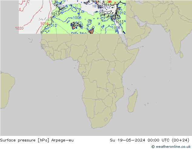 Surface pressure Arpege-eu Su 19.05.2024 00 UTC