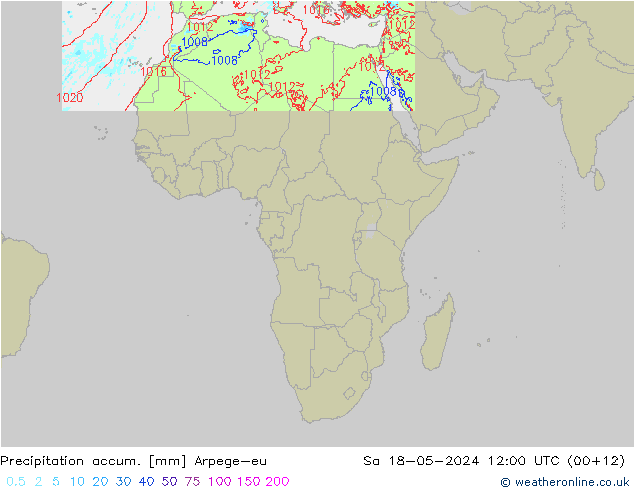 Precipitation accum. Arpege-eu  18.05.2024 12 UTC