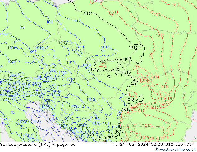 приземное давление Arpege-eu вт 21.05.2024 00 UTC