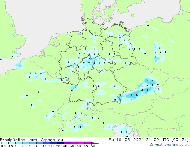 降水 Arpege-eu 星期日 19.05.2024 00 UTC