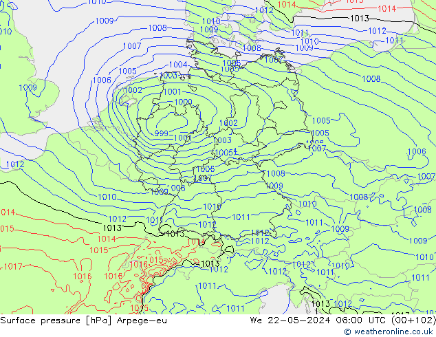 ciśnienie Arpege-eu śro. 22.05.2024 06 UTC