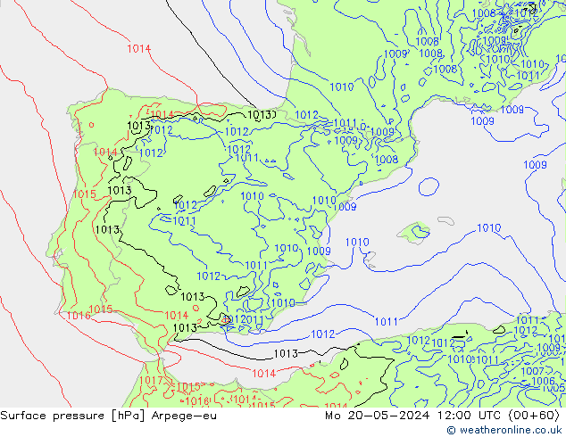 Luchtdruk (Grond) Arpege-eu ma 20.05.2024 12 UTC