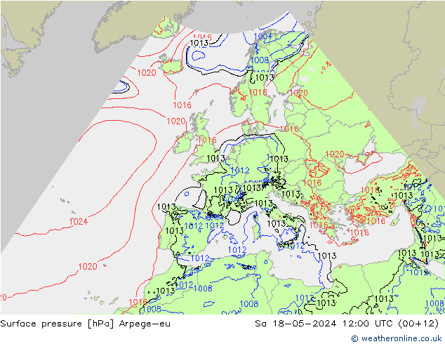 ciśnienie Arpege-eu so. 18.05.2024 12 UTC