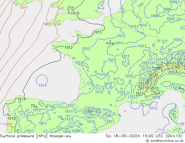 pressão do solo Arpege-eu Sáb 18.05.2024 15 UTC
