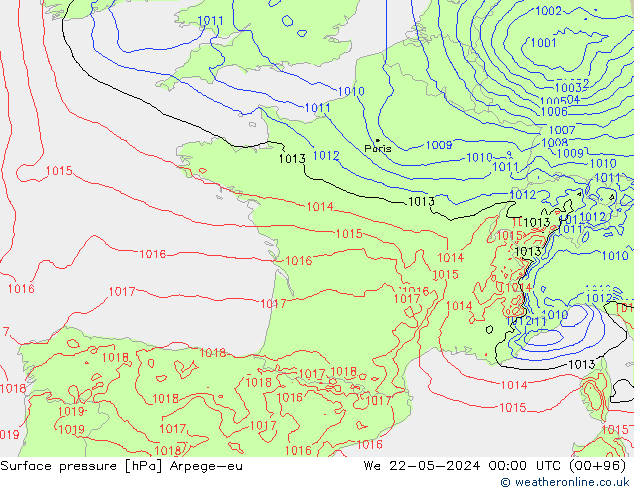 Yer basıncı Arpege-eu Çar 22.05.2024 00 UTC