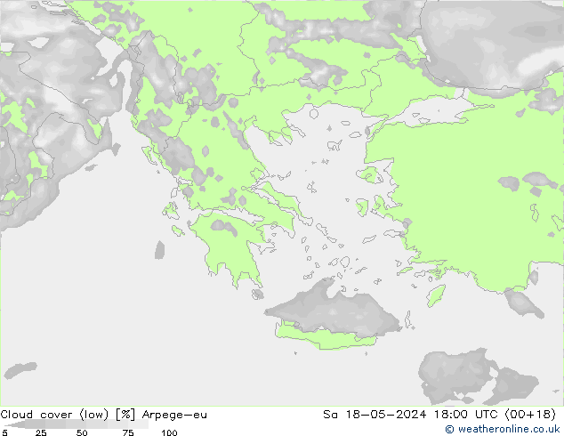 Bewolking (Laag) Arpege-eu za 18.05.2024 18 UTC