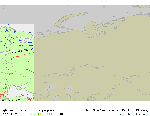Windvelden Arpege-eu ma 20.05.2024 00 UTC