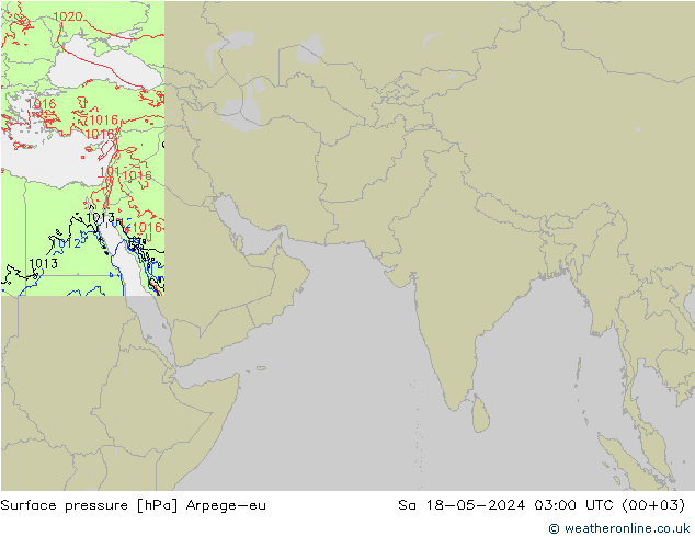 地面气压 Arpege-eu 星期六 18.05.2024 03 UTC
