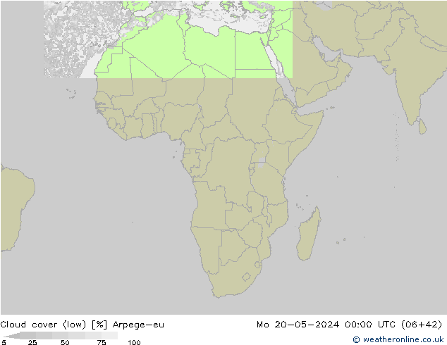 zachmurzenie (niskie) Arpege-eu pon. 20.05.2024 00 UTC