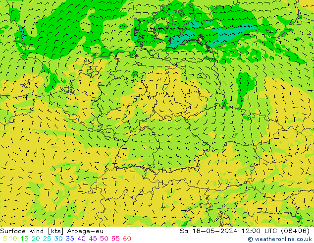 Surface wind Arpege-eu Sa 18.05.2024 12 UTC