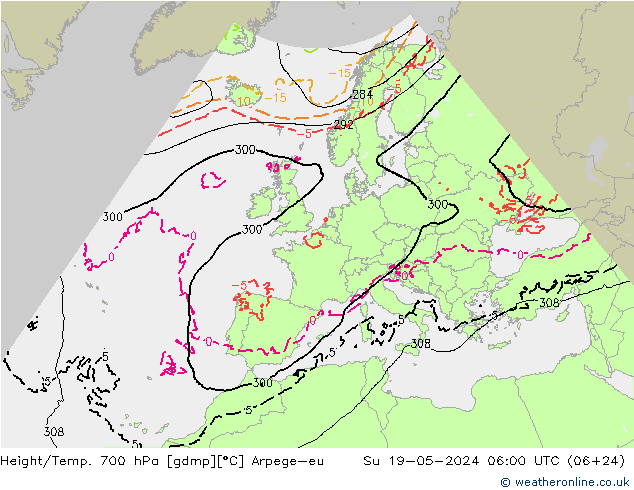 Géop./Temp. 700 hPa Arpege-eu dim 19.05.2024 06 UTC