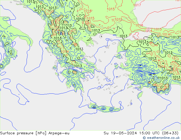 pressão do solo Arpege-eu Dom 19.05.2024 15 UTC