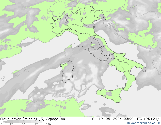 Nubes medias Arpege-eu dom 19.05.2024 03 UTC