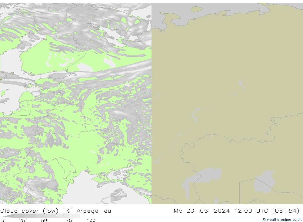 Bulutlar (düşük) Arpege-eu Pzt 20.05.2024 12 UTC