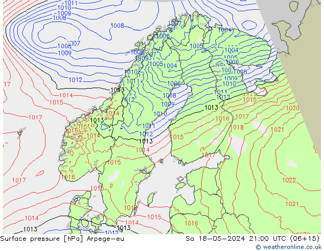 ciśnienie Arpege-eu so. 18.05.2024 21 UTC