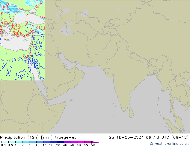 降水量 (12h) Arpege-eu 星期六 18.05.2024 18 UTC