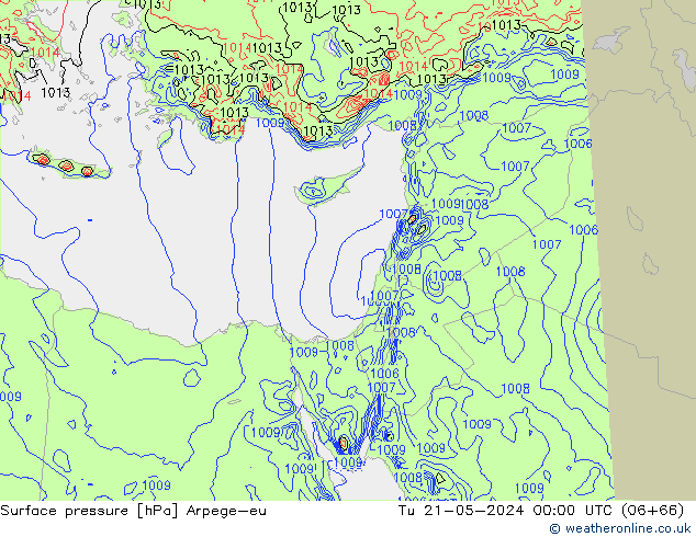 Luchtdruk (Grond) Arpege-eu di 21.05.2024 00 UTC