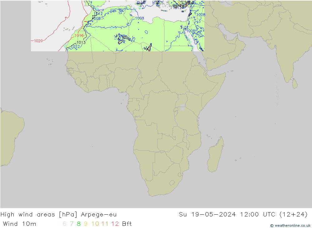 High wind areas Arpege-eu Su 19.05.2024 12 UTC