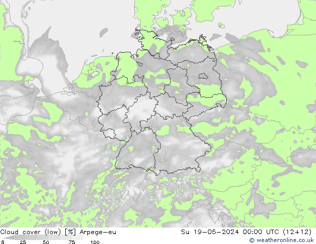 Nubes bajas Arpege-eu dom 19.05.2024 00 UTC