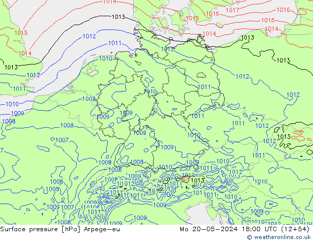 Luchtdruk (Grond) Arpege-eu ma 20.05.2024 18 UTC