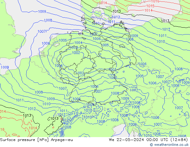 Bodendruck Arpege-eu Mi 22.05.2024 00 UTC