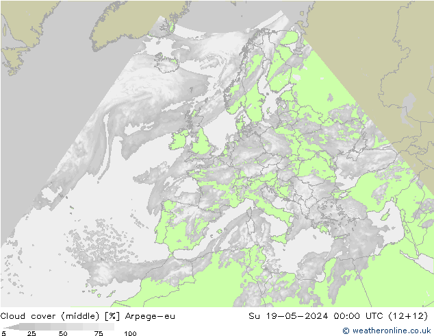 Wolken (mittel) Arpege-eu So 19.05.2024 00 UTC