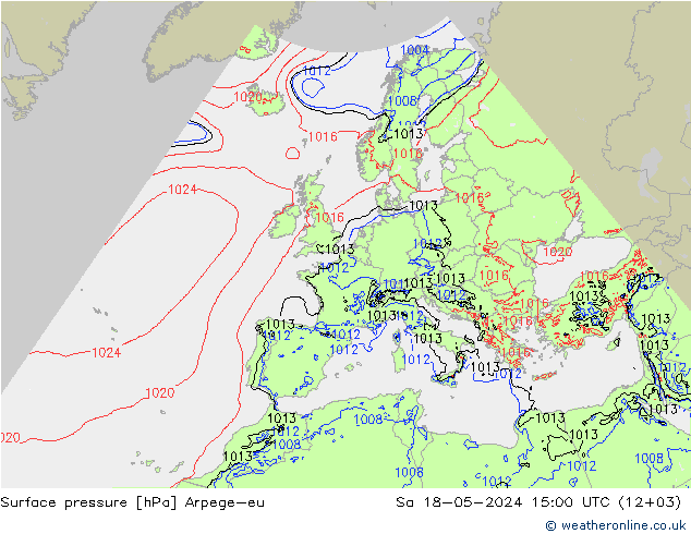 Surface pressure Arpege-eu Sa 18.05.2024 15 UTC
