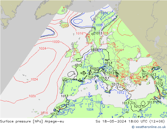Luchtdruk (Grond) Arpege-eu za 18.05.2024 18 UTC
