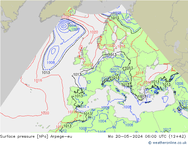 ciśnienie Arpege-eu pon. 20.05.2024 06 UTC