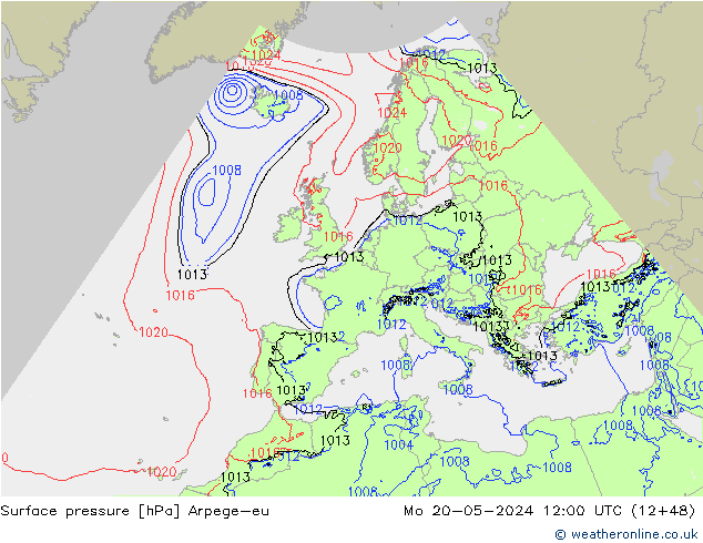 Bodendruck Arpege-eu Mo 20.05.2024 12 UTC