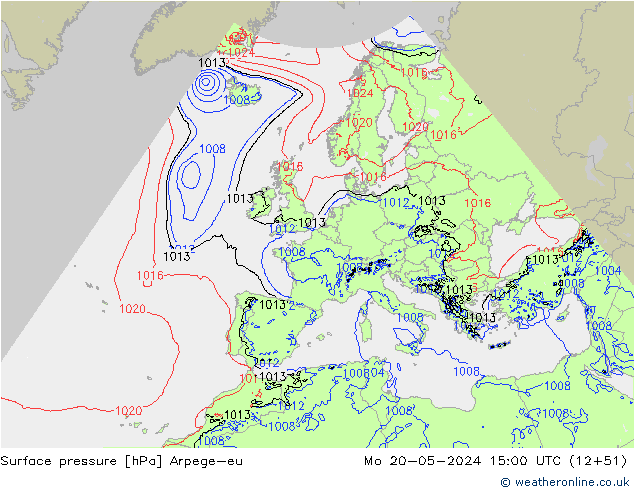 Bodendruck Arpege-eu Mo 20.05.2024 15 UTC
