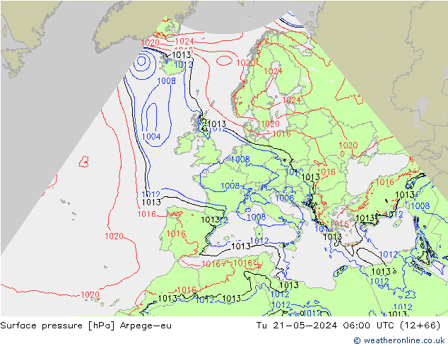 Bodendruck Arpege-eu Di 21.05.2024 06 UTC