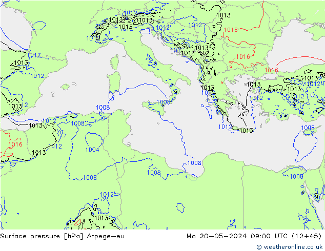 Yer basıncı Arpege-eu Pzt 20.05.2024 09 UTC